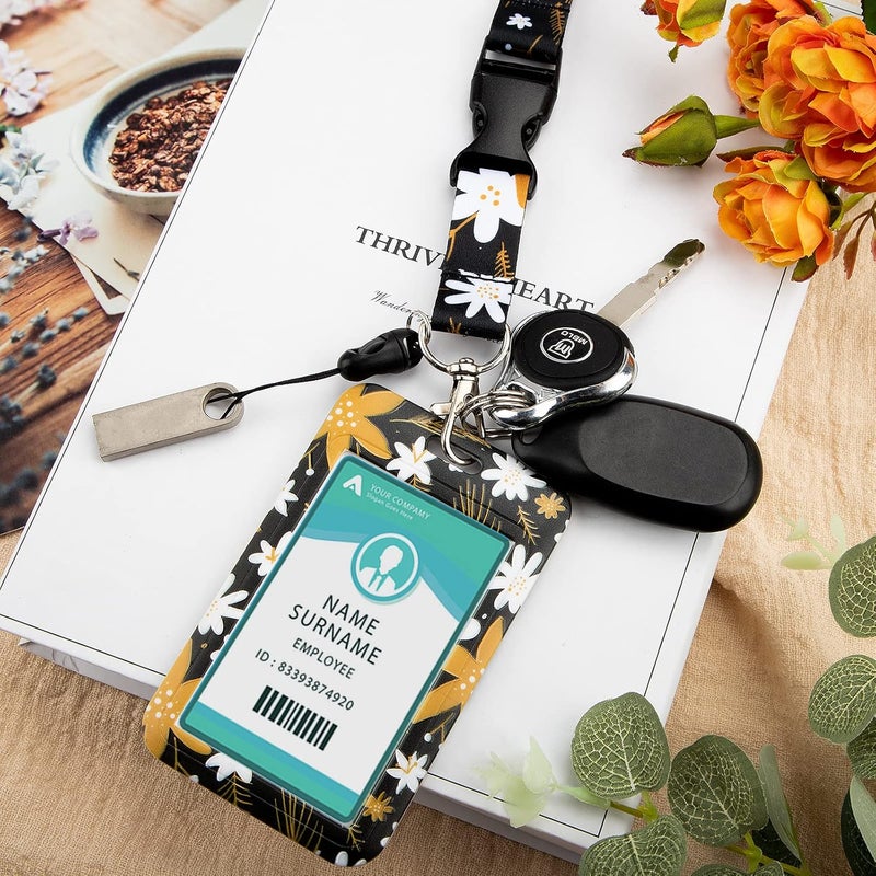 Hinsly ID Badge Holder with Lanyard, Retractable Badge Holders Reels with Lanyards Adjustable, for Women Kids Teacher Nurses Doctor Student - Image 3